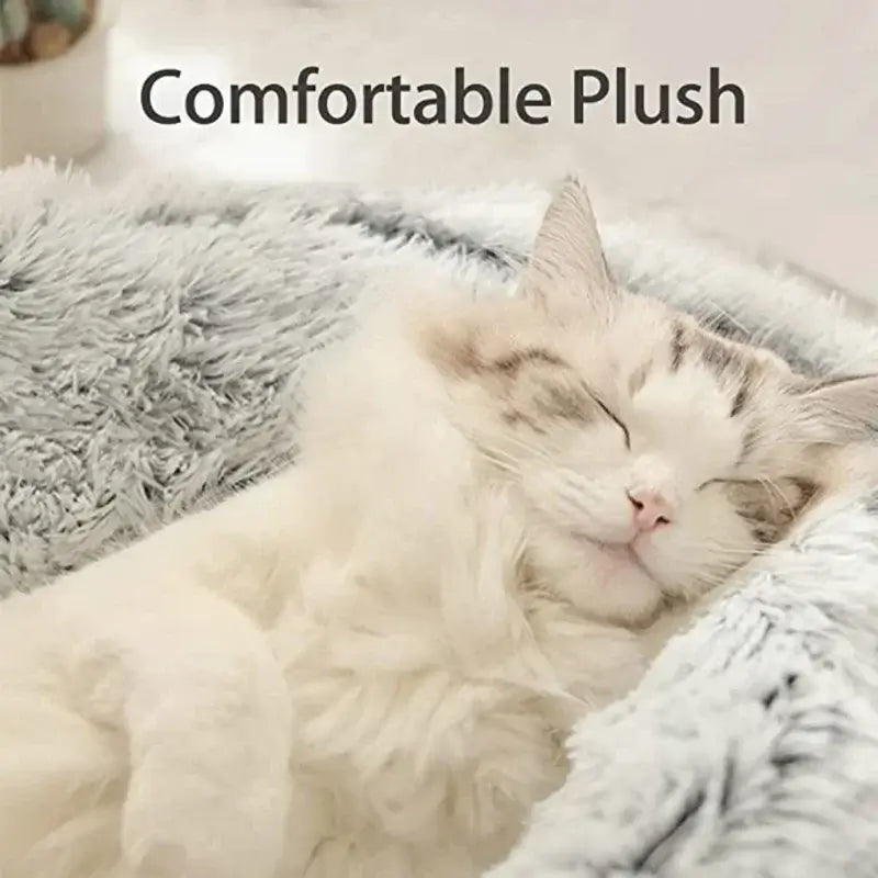 Luxury Plush Nest Pet Bed – Soft, Covered Calming Bed for Dogs & Cats