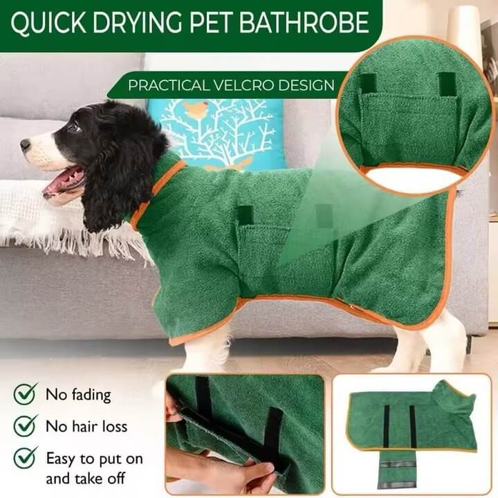 PawzDry Luxe Robe™ – Quick-Dry, Full-Coverage Dog Bathrobe