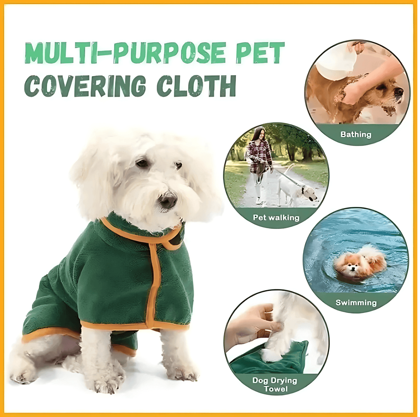 PawzDry Luxe Robe™ – Quick-Dry, Full-Coverage Dog Bathrobe