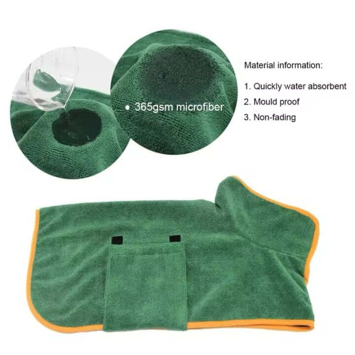 PawzDry Luxe Robe™ – Quick-Dry, Full-Coverage Dog Bathrobe