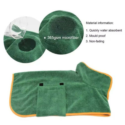 PawzDry Luxe Robe™ – Quick-Dry, Full-Coverage Dog Bathrobe