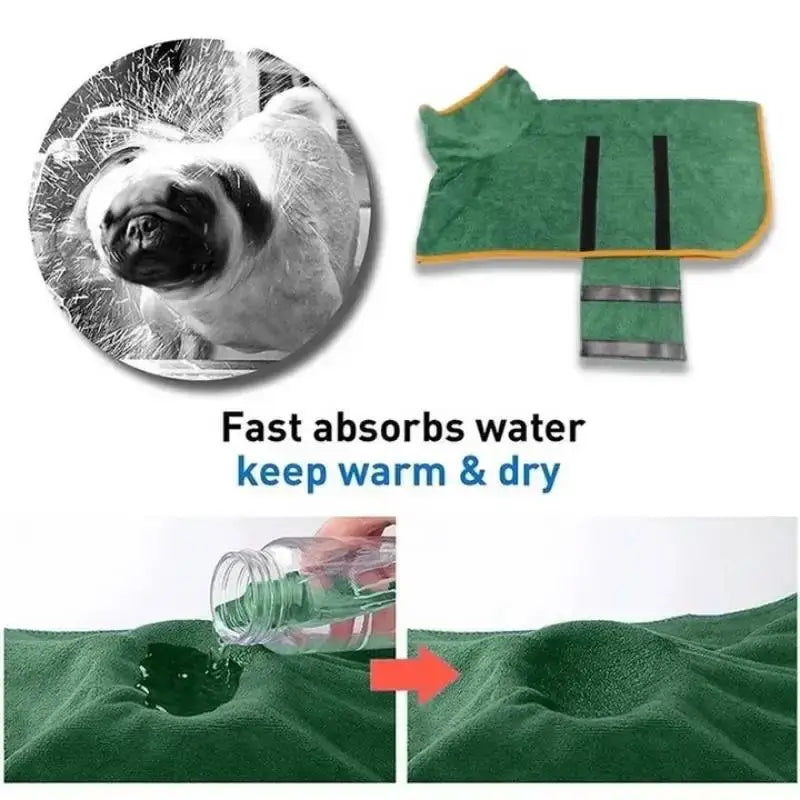PawzDry Luxe Robe™ – Quick-Dry, Full-Coverage Dog Bathrobe